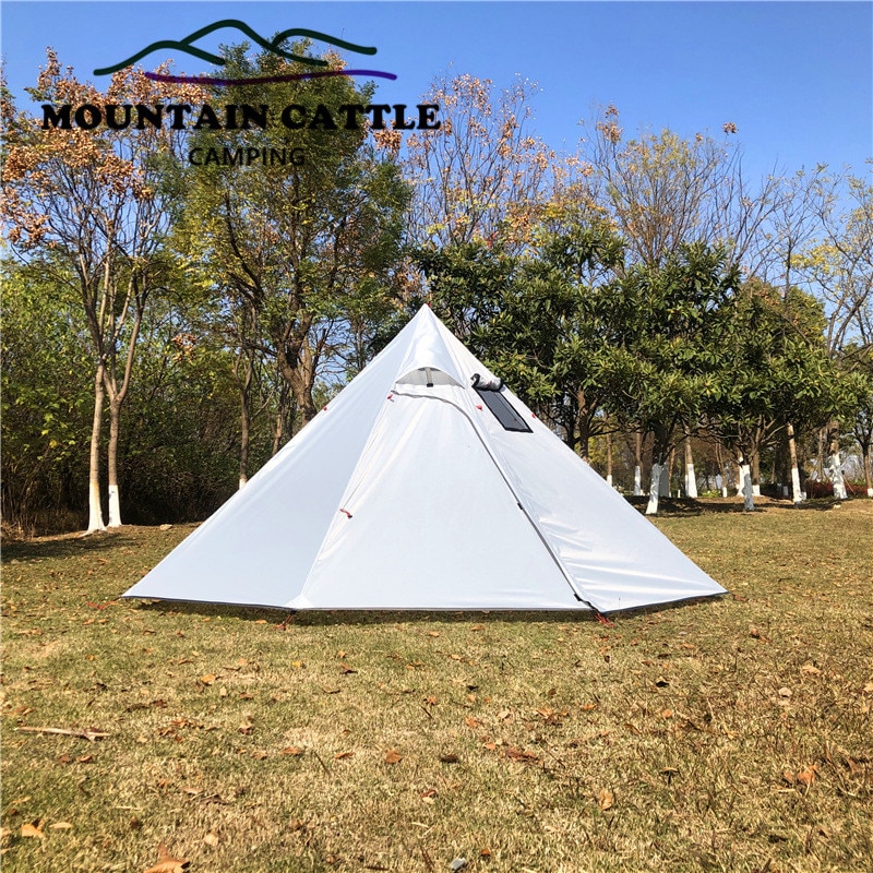 Cheap Goat Tents 5~6 Hot Tent with Fire Retardant Stove Jack for Flue Pipes, 2 Person Lightweight, Teepee Tents for Family Team Outdoor   